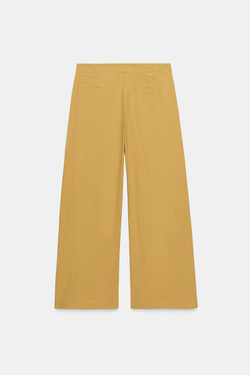 ZARA БРЮКИ СО СКЛАДКАМИ ZW COLLECTION, ГОРЧИЧНЫЙ