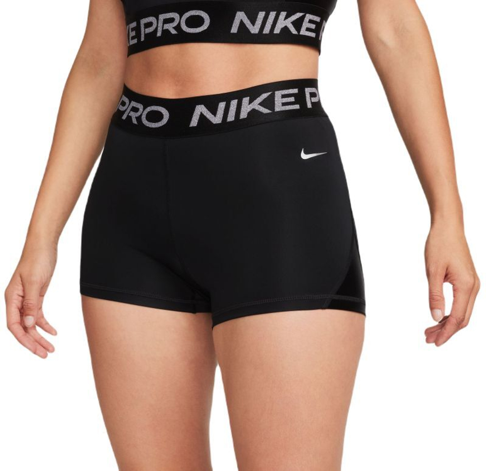 Женские Шорты теннисные Nike Pro Mid-Rise 3" Shorts - черный
