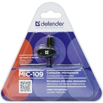Микрофон Defender MIC-109 на прищепке Black 1.8m
