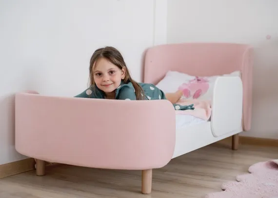 Кровать Kidi Soft для детей от 3 до 7 лет, розовый микрошенил
