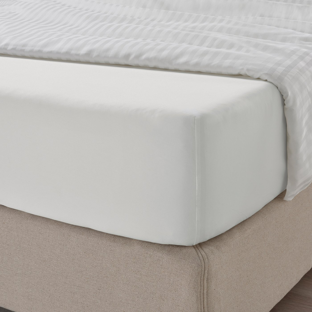 IKEA NATTJASMIN  (ИКЕА НАТТЙАСМИН)  -  Простыня на резинке - белая 90x200 см