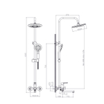 Душевая система 35к MIXLINE МЛ2415(ML2415) излив лейка 3 позиции +лейка "Тропический душ" ХРОМ/БЕЛЫЙ
