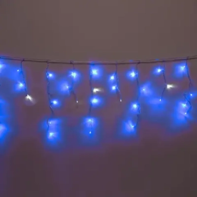 Гирлянда для дома БАХРОМА «Мерцание» ш3м* в30/50см 120 ламп LED, прозрачн.провод, авторежим, IP-20, Синий/Белый мерцает (возможность соединения)