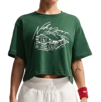 Женская теннисная футболка Nike Tennis Slam Crop - gorge green