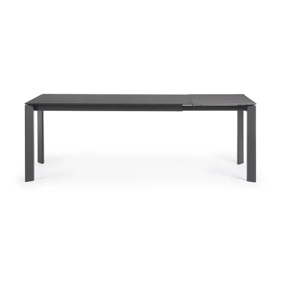 Раздвижной стол Axis 160-220x90 см, черное стекло, черный каркас