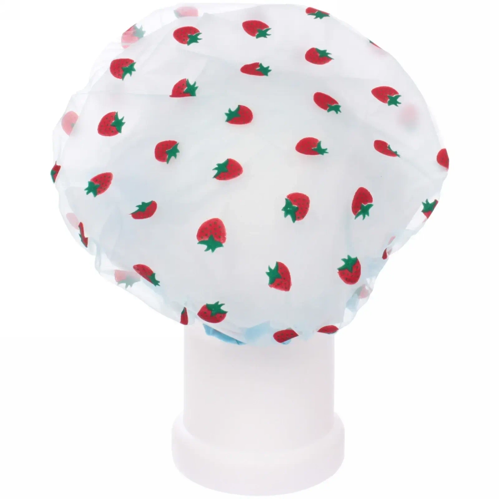 Шапочка для душа «Ультрамарин - Strawberry», микс 3 цвета, d-24 см (двухсторонняя, внутренний слой EVA)