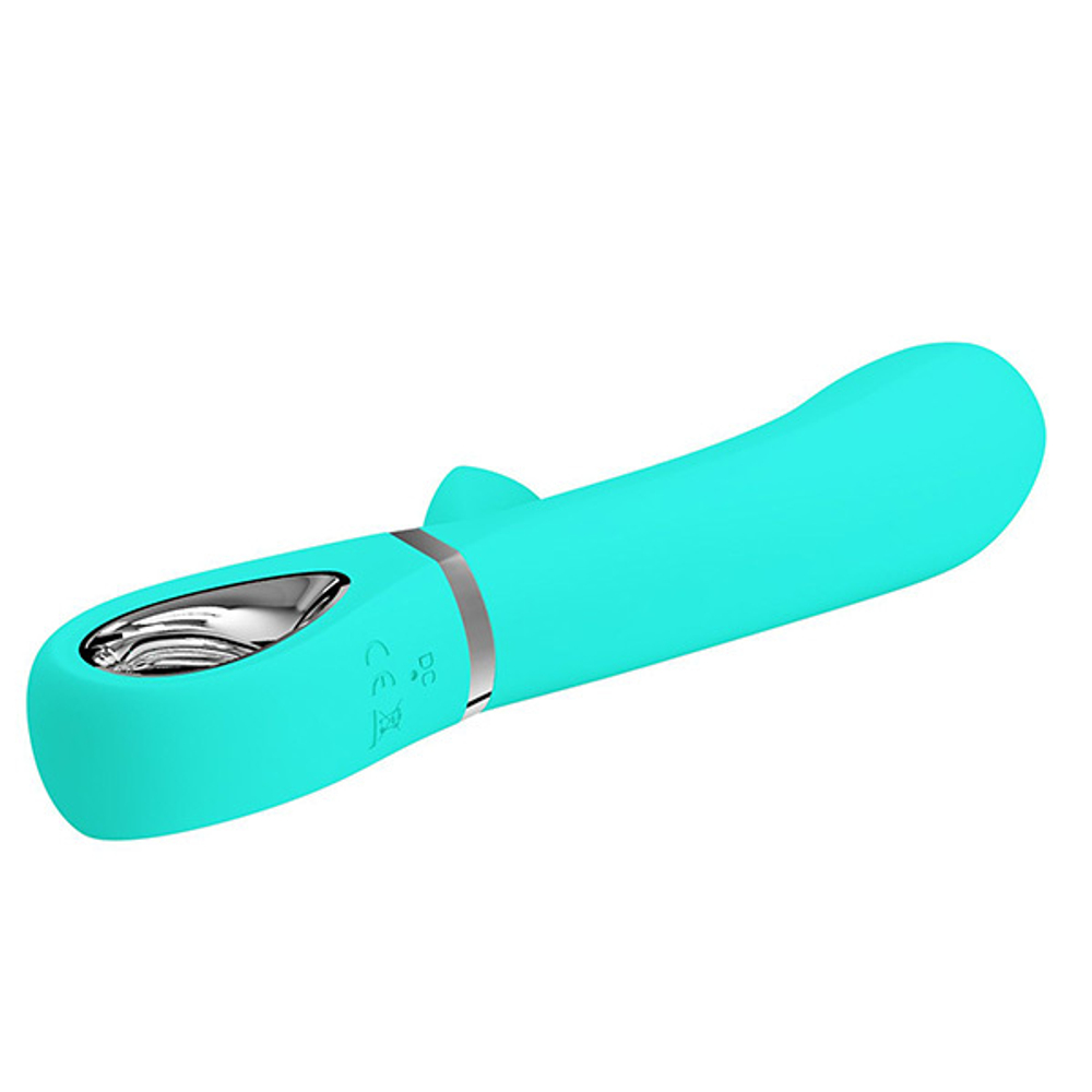 Бирюзовый вибростимулятор-кролик 20,5см Pretty Love Thomas BI-014621-4