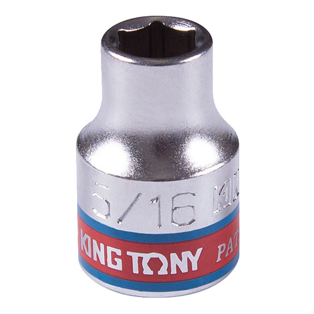 KING TONY (333510S) Головка торцевая стандартная шестигранная 3/8", дюймовая 5/16" KING TONY (333510S) Головка торцевая стандартная шестигранная 3/8", дюймовая 5/16"