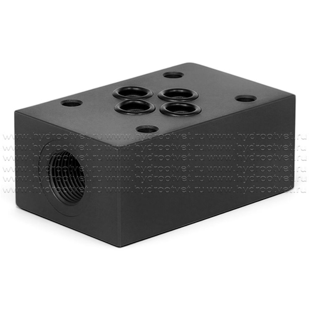 EB30338 - Плита модульная Ду 6, ISO 4401-03 / CETOP 03, отводы G3/8" от каналов A и B, сталь