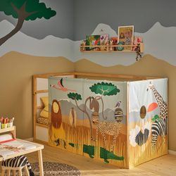 IKEA KURA  (ИКЕА КУРА)  -  Штора для кровати - разноцветная/животные саванны