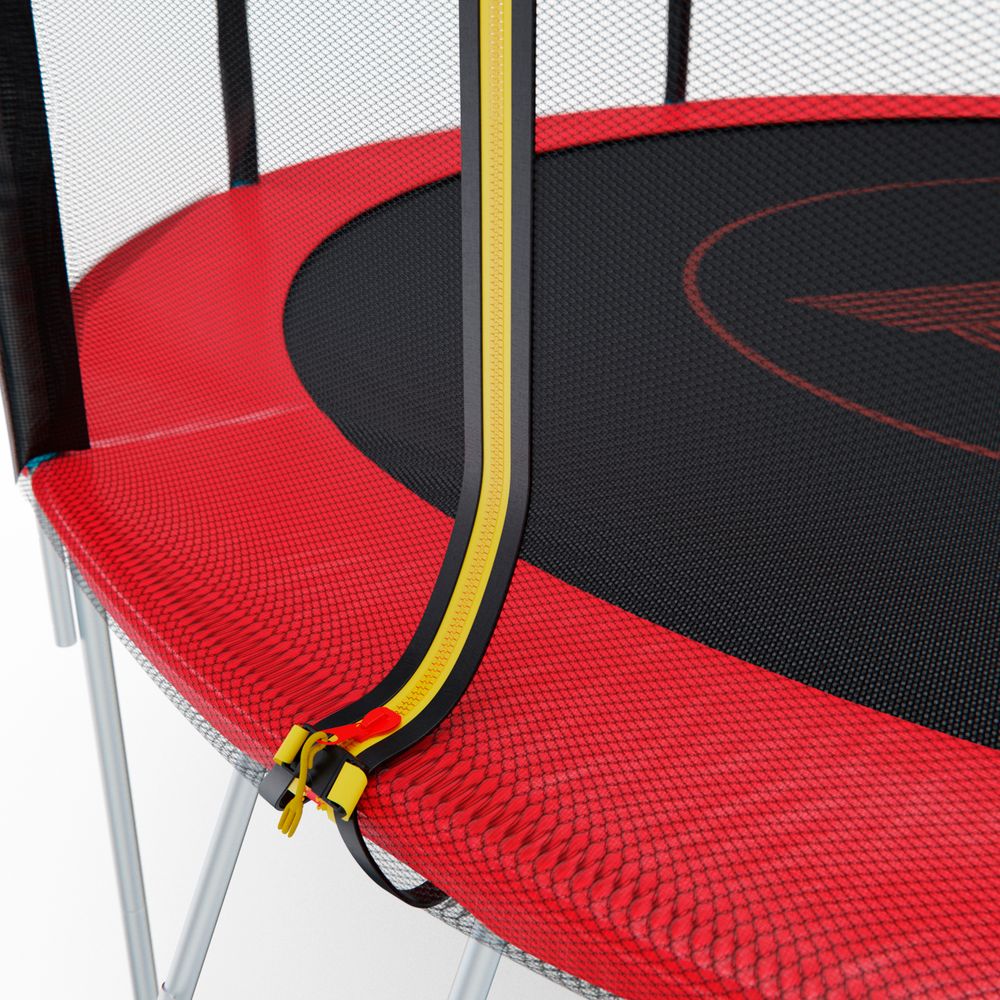 Батут с сеткой DFC PELPO 12ft с лестницей, RED