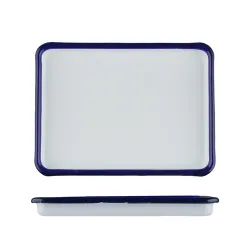 Блюдо прямоугольное 17*12,6*1,8 см 250 мл Blue Rim эмалированая сталь SUNNEX [1]