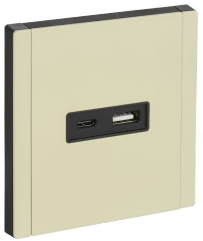 FORTE&PIANO Розетка USB A+C 3,1А FP850M металл серый сланец IEK