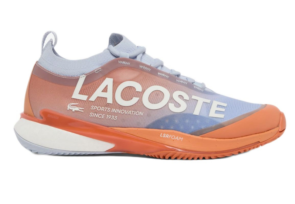 Мужские кроссовки теннисные Lacoste AG-LT25 Lite Clay - light blue/orange