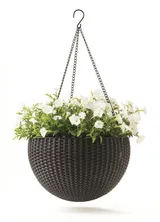 Подвесное кашпо под ротанг (Keter Rattan Hanging) коричневый — фото 1
