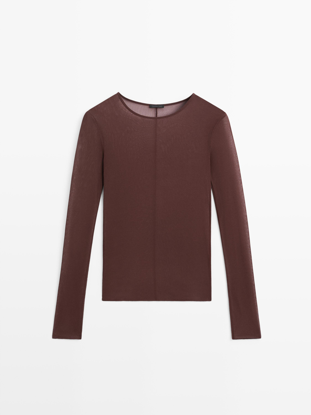Massimo Dutti Шелковая футболка с длинными рукавами, коричневый