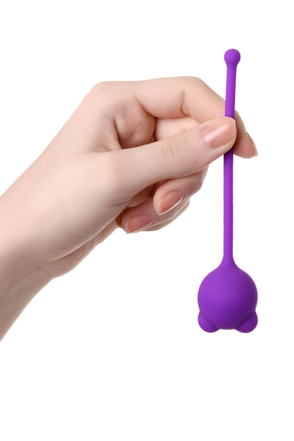 Фиолетовый силиконовый вагинальный шарик A-Toys с ушками
