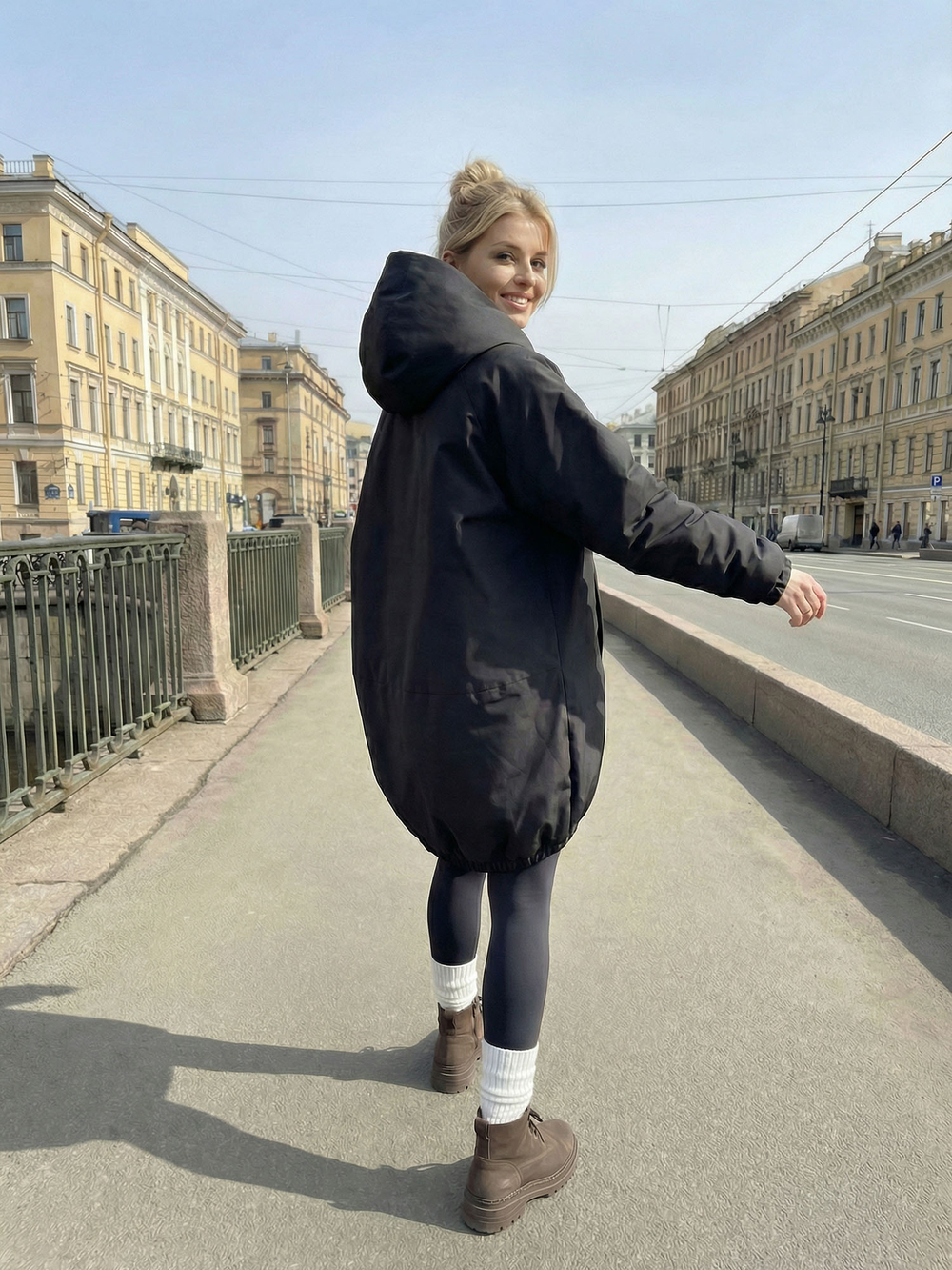 Утеплённая парка женская антрацит (мембрана)