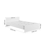 МС Мадера Кровать без ящ. М1200 с дсп 1250*2032*900б/матр. (лдсп белый)