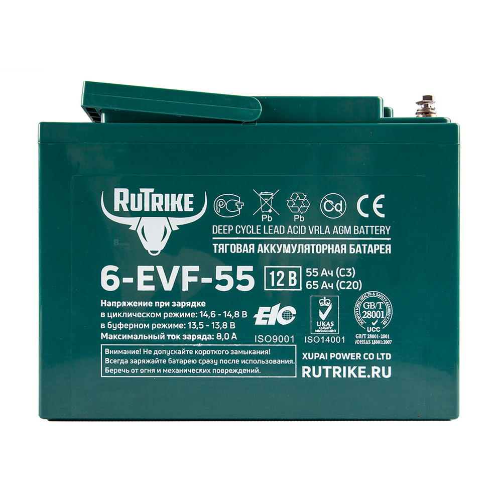 Аккумулятор RuTrike 6-EVF-55 (AGM)