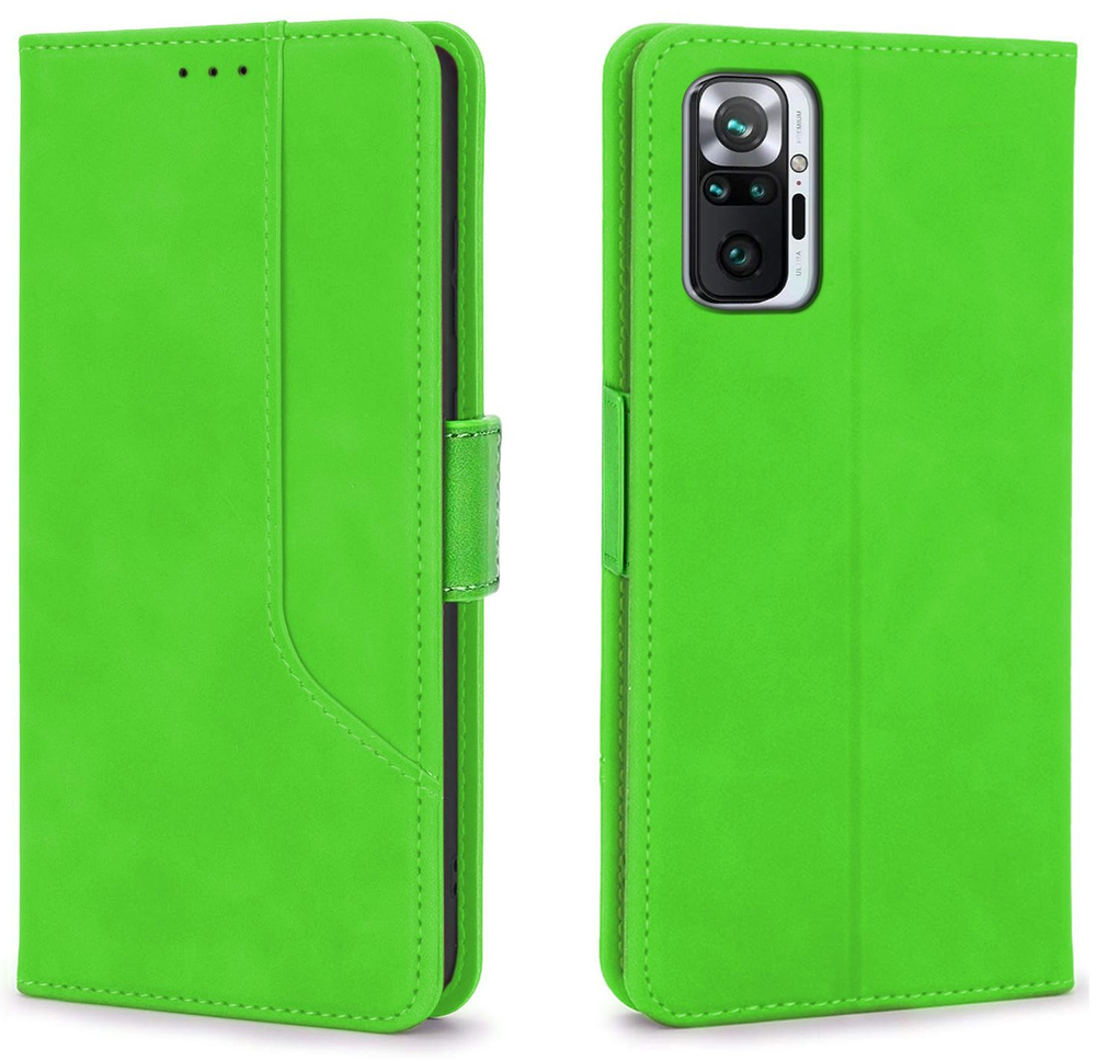 Стильный чехол-книжка из кожи для XIAOMI REDMI NOTE 10 PRO / 10 PRO MAX с отделом для наличных, 3 слотами для карт и подставкой