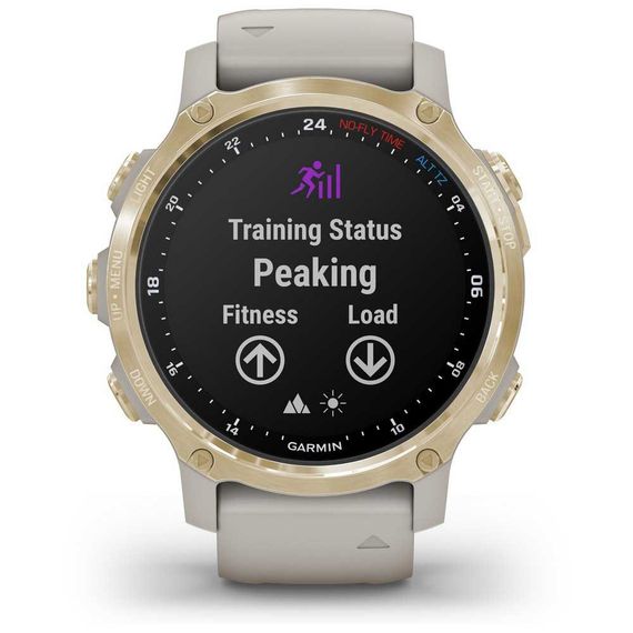 Умные часы - дайвинг компьютер Garmin Descent MK2s светло-золотистый корпус со светло-песочным силиконовым ремешком