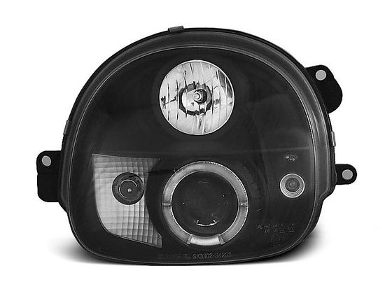 Передние фары Renault Twingo angel eyes black