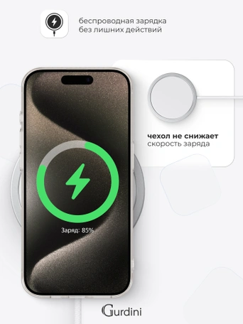 Чехол накладка iPhone 15 Pro 6.1" Gurdini силикон Ultra Twin 1 mm прозрачный