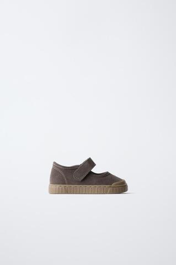 ZARA КОЖАНЫЕ BAREFOOT-КРОССОВКИ, ШОКОЛАДНЫЙ