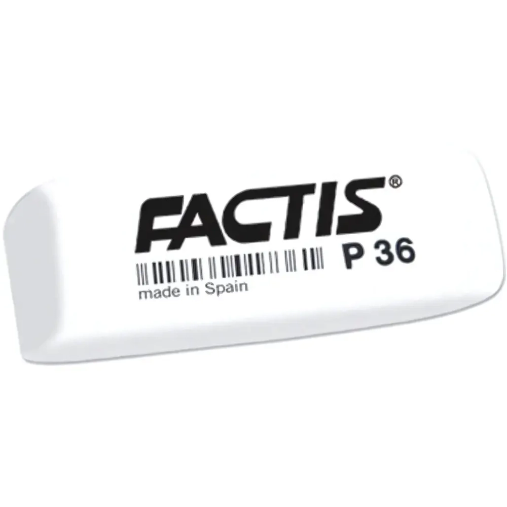 Резинка стирательная FACTIS (Испания) 56*20*9мм P 36 клиновидная скошенные края белая (4/36)