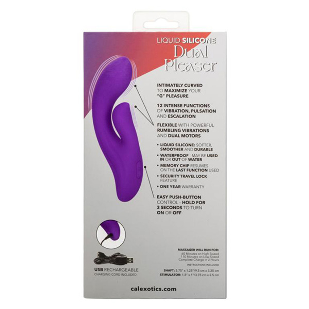 Фиолетовый вибратор-кролик 17,25см California Exotic Novelties Stella Liquid Silicone Dual Pleaser SE-4368-35-3