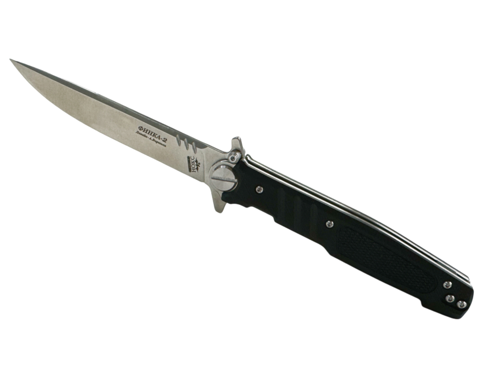Складной нож Финка-2 сталь Nitro-V, рукоять Black G10, НОКС 349-130406