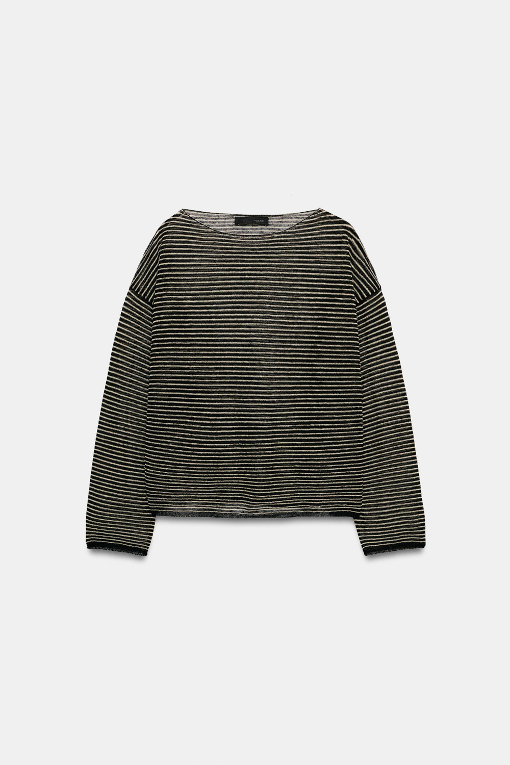 СВИТЕР В ПОЛОСКУ ИЗ ТОНКОГО ТРИКОТАЖА СО ЛНОМ — ZARA