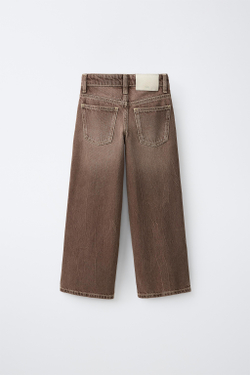 ZARA ДЖИНСЫ WIDE LEG, КОРИЧНЕВЫЙ