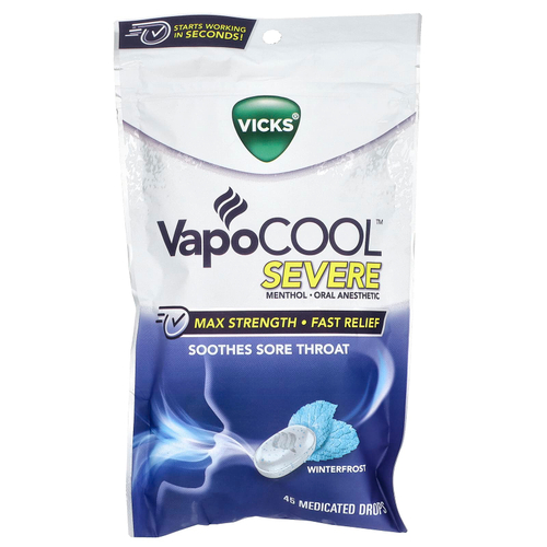 Vicks, VapoCool ™ Severe, максимальная сила действия, Winterfrost, 45 лечебных капель