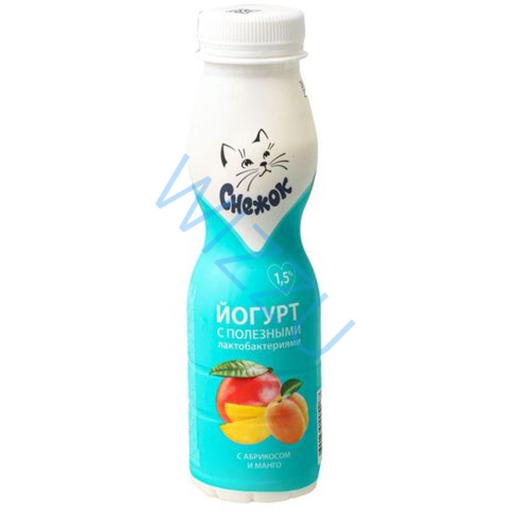 Йогурт пит. с абрикосом и манго 1,5% 260г пэт-бутылка "Снежок"