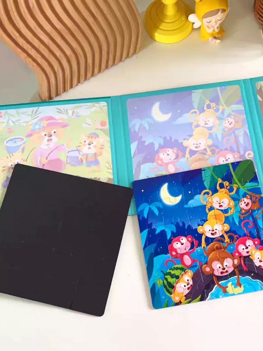 Книга пазл магнитный 3в1 для детей малышей 3 4 лет животные