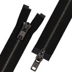 Молния металл Т8 (8 мм) 2 зам., разъем., 75 см, черн.никель, 002 черный, ZIP 8B-2 Gamma, 10 шт