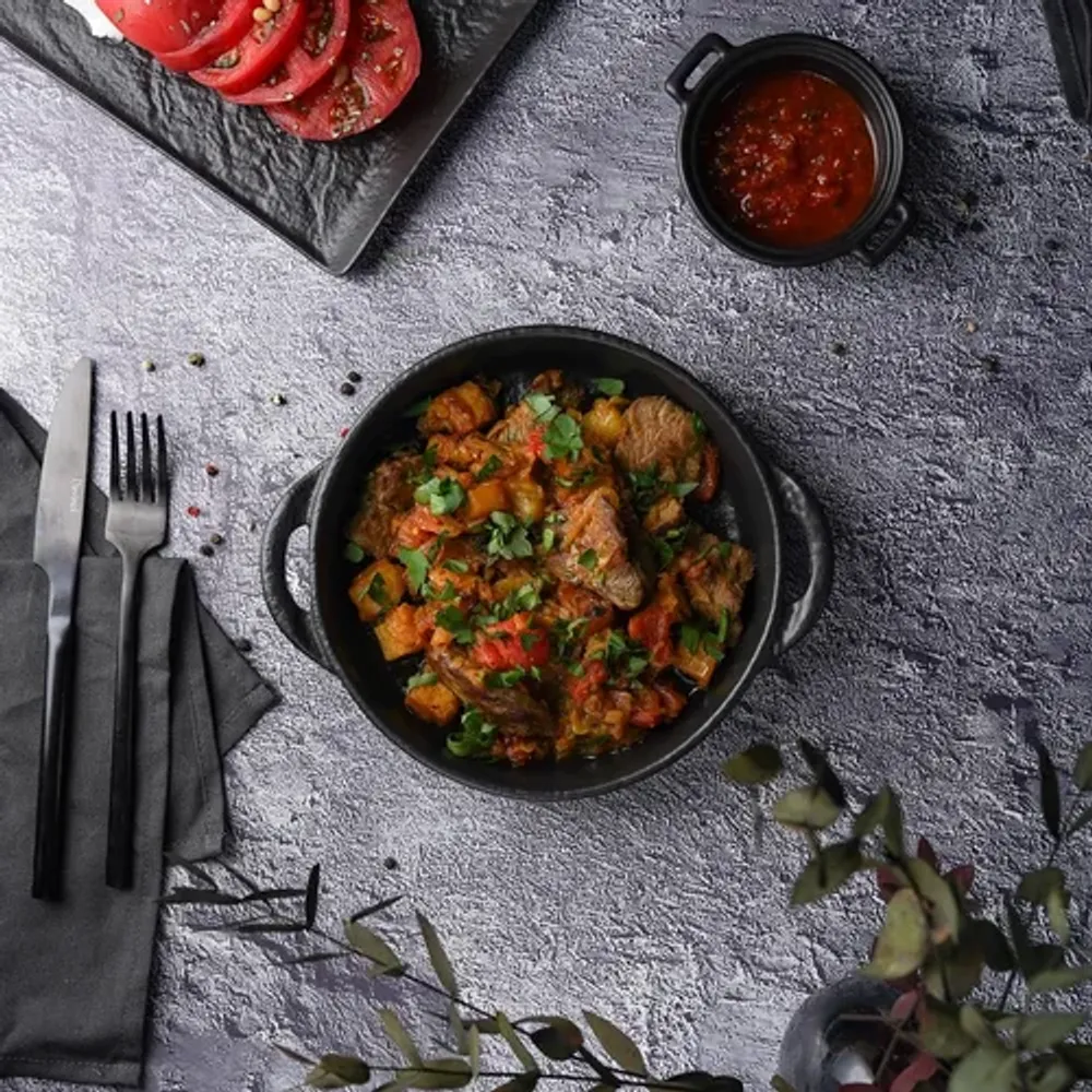 Блюдо круглое 18 см h4 см 570 мл с ручками Smooth Black Raw Stellar P.L. Proff Cuisine [4]