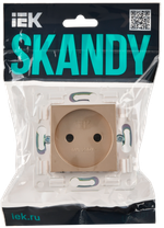 SKANDY Розетка без заземления с защитными шторками 10А SK-R01Sa песочный IEK