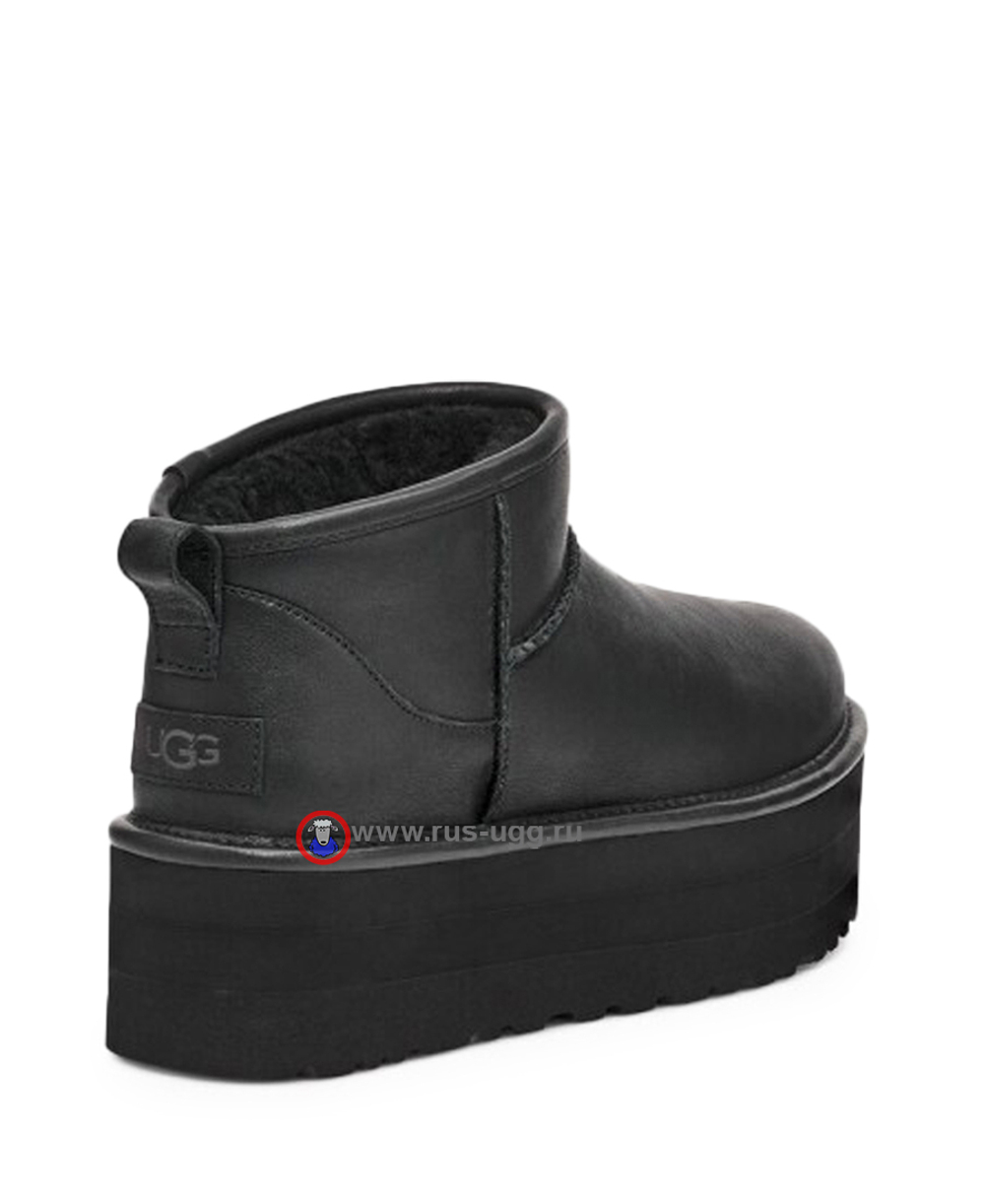 UGG ULTRA MINI PLATFORM LEATHER Black