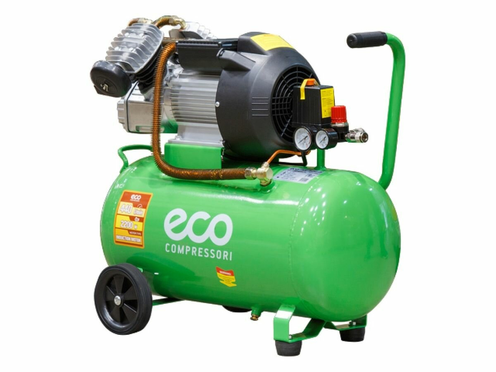 Компрессор ECO AE-502-3 440 л/мин, 8 атм, коаксиальный, масляный, ресив. 50 л, 220 В, 2.2кВт