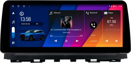 Магнитола для Mazda 6 GJ 2012-2014 - Canbox H-Line 0570 монитор 12.3" QLED в стиле BMW на Android 10, Быстрая, ТОП-процессор, CarPlay, 4G SIM-слот