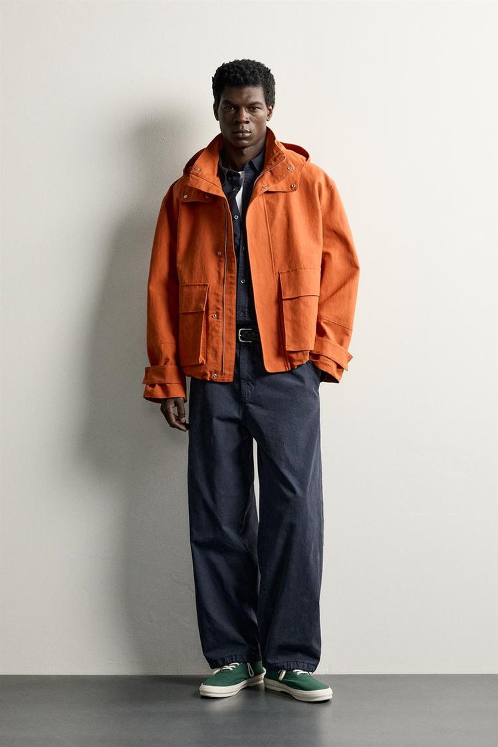 ZARA КУРТКА REGULAR FIT ИЗ ВЫСОКОТЕХНОЛОГИЧНОЙ ТКАНИ, ОРАНЖЕВЫЙ