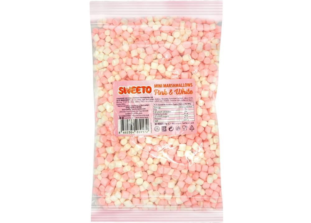 Маршмеллоу мини SWEETO Розовое и белое 1000г*6шт