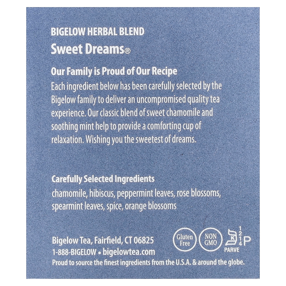 Bigelow, Herbal Tea, Sweet Dreams®, без кофеина, 20 чайных пакетиков, 30 г (1,09 унции)