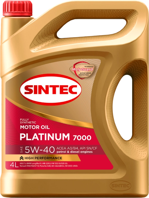 SINTEC Platinum 7000 5W40 A3/B4 4л Масло моторное
