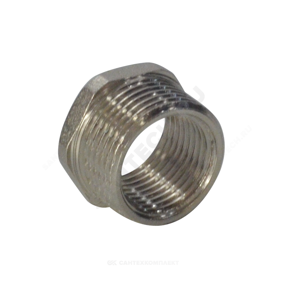 Футорка латунь никель Ду 15х10 (1/2"х3/8") НР/ВР RTP (РосТурПласт) 25121