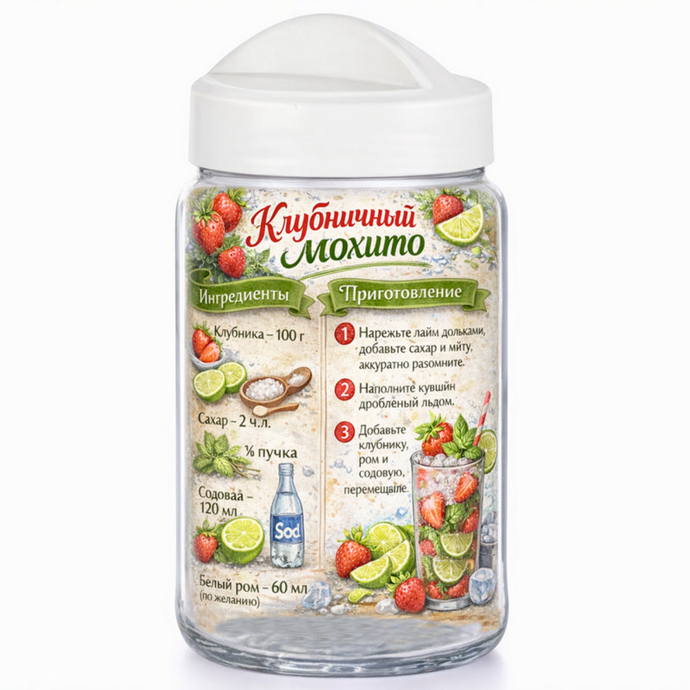 Банка для сыпучих продуктов "Avena" с праздничным вкладышем