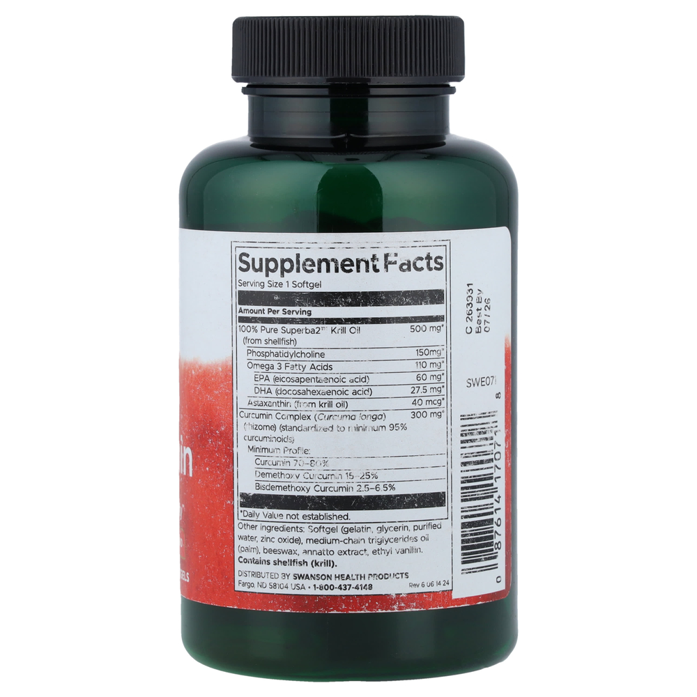 Swanson Vitamins, масло криля и куркумин, 60 капсул